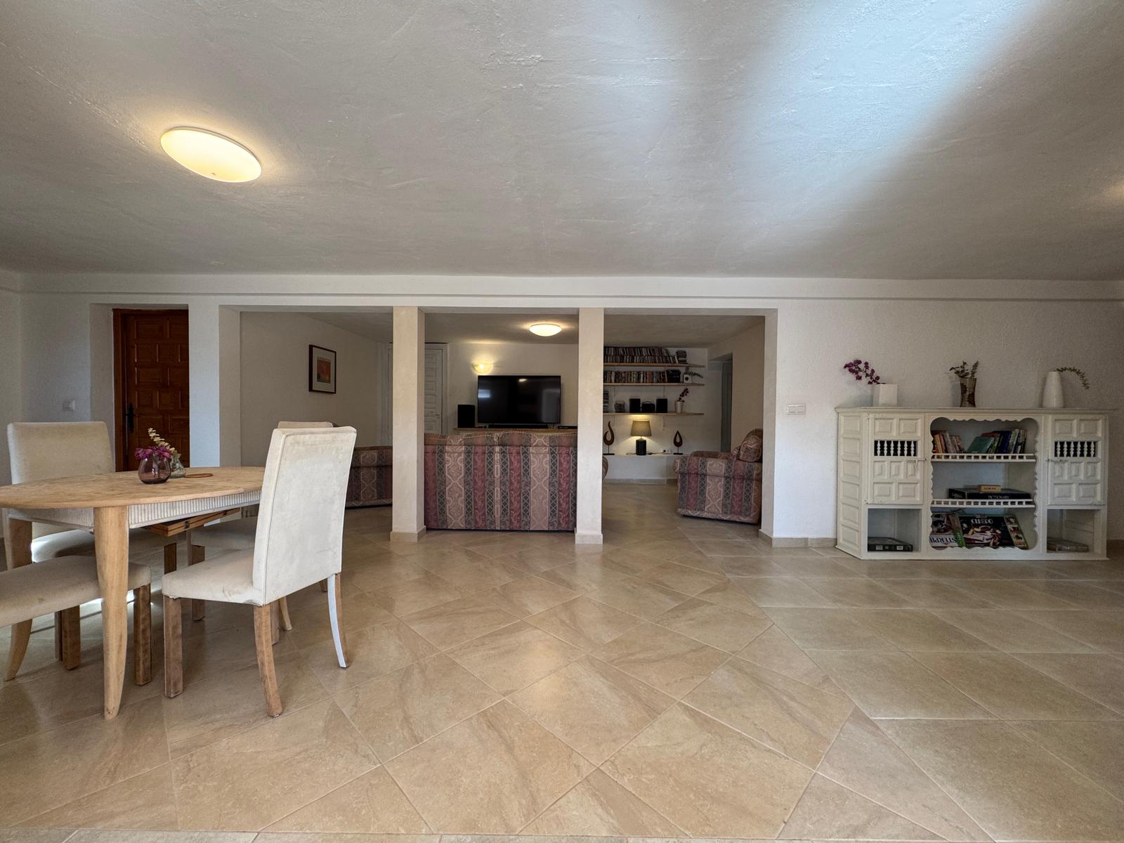 Open-plan living and dining area