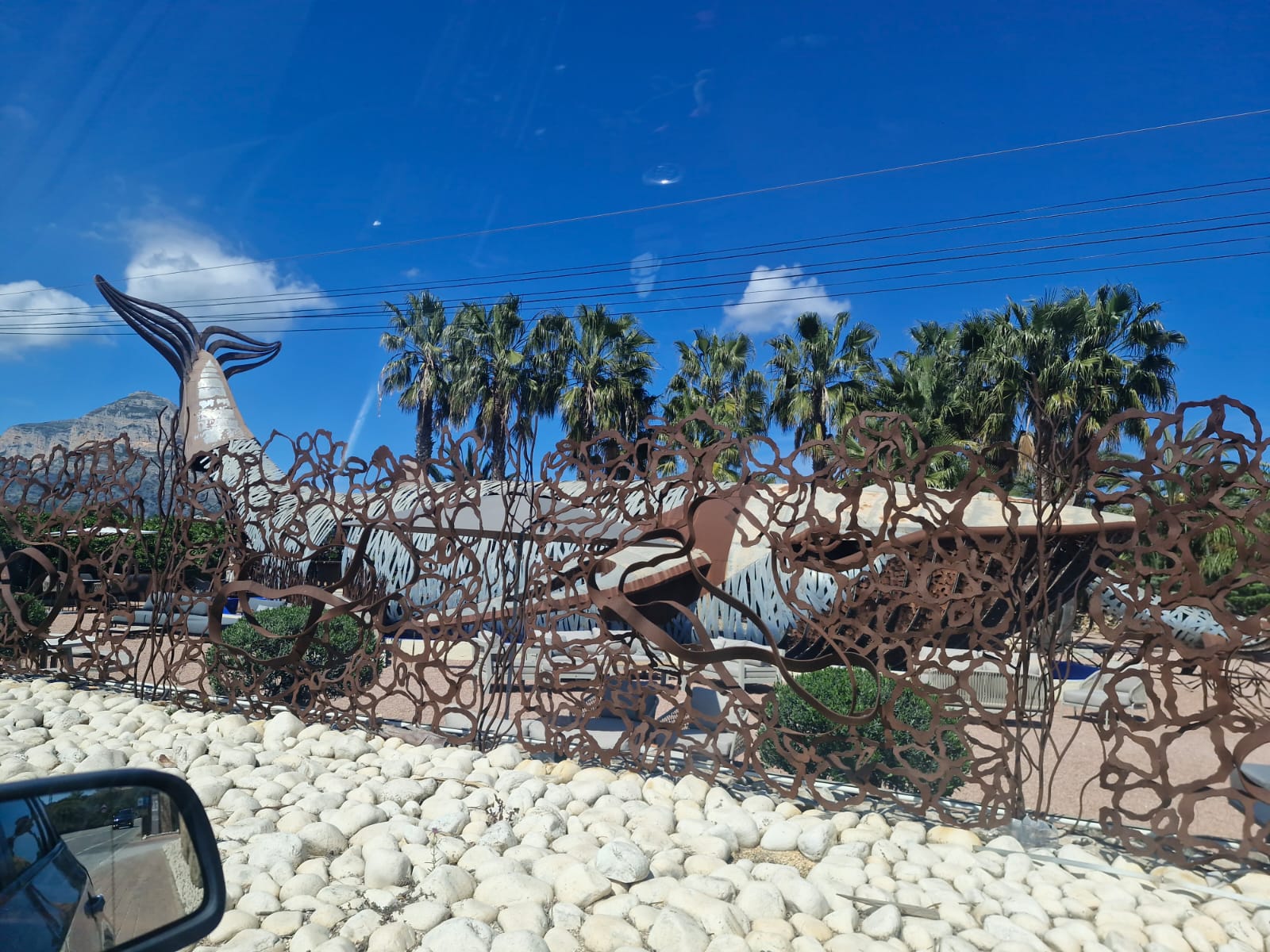Metal sculpture with Montgo backdrop
